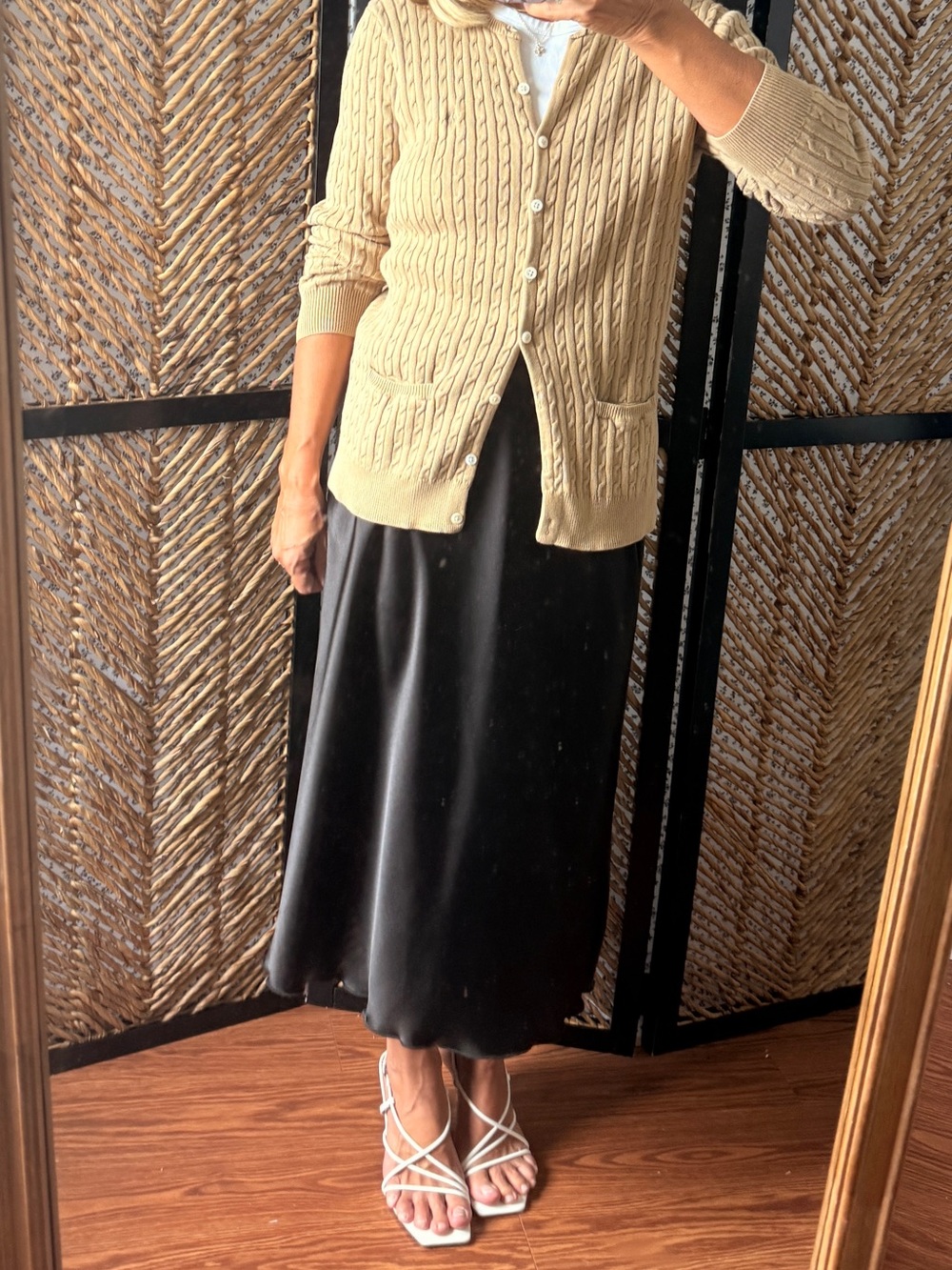Ralph Lauren Cable Knit Cardigan in Tan